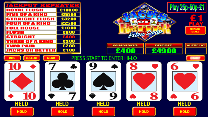 Jacks or Better Extra Swap - CATC - Screenshot